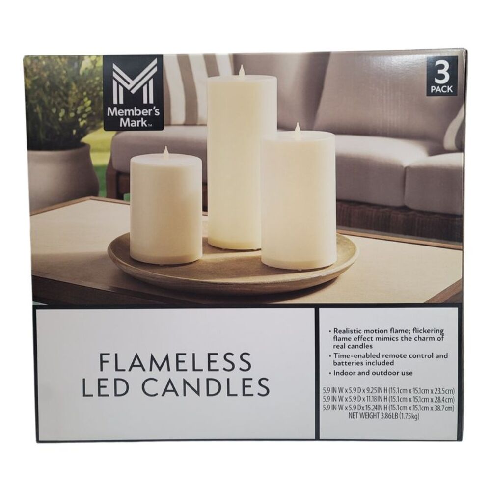 Member's Mark Indoor/Outdoor Flameless LED Candle, 3-Pack